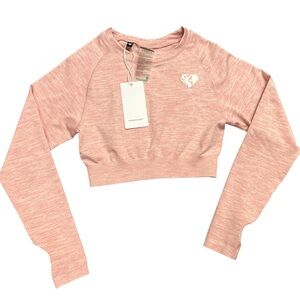 2 for $25 Women's long sleeve crop top Sweater pink